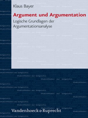 cover image of Argument und Argumentation